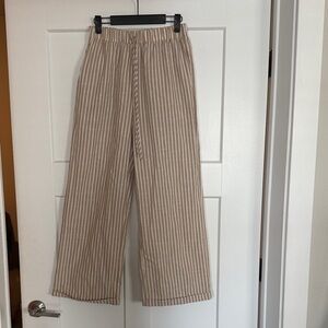 SHEIN Tan Striped Straight Leg Pants
